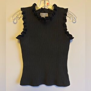 Modern Citizen Ruffle Tank In Black - Sz Medium